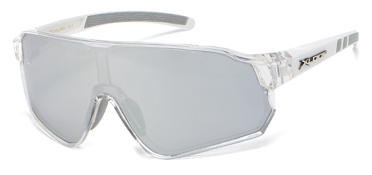 Xloop Athletic Wrap Sunglasses - Blue Tinted Shield Lens