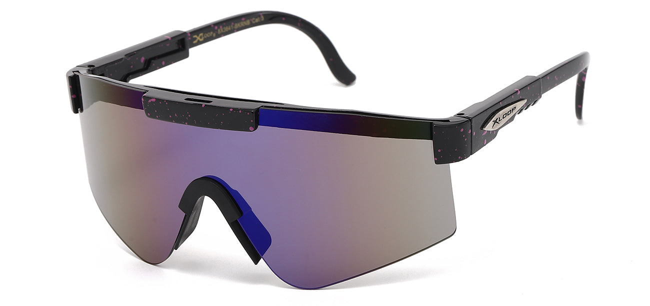 Xloop Athletic Wrap Sunglasses - Blue Tinted Shield Lens