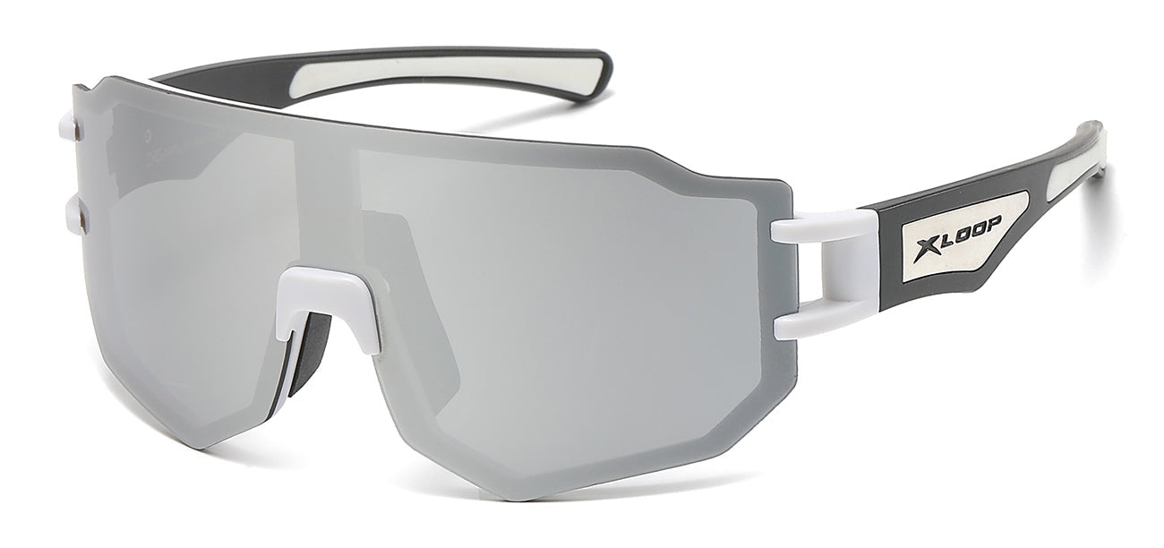 Xloop Athletic Wrap Sunglasses - Blue Tinted Shield Lens