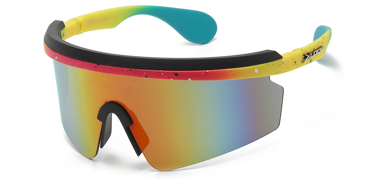 Xloop Athletic Wrap Sunglasses - Blue Tinted Shield Lens