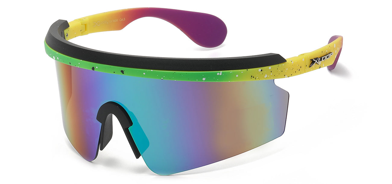 Xloop Athletic Wrap Sunglasses - Blue Tinted Shield Lens