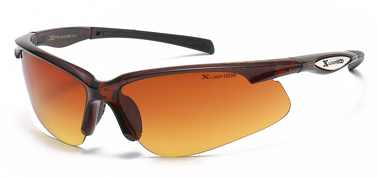 XLoop HD Athletic Sunglasses - Brown/Orange Gradient Lens