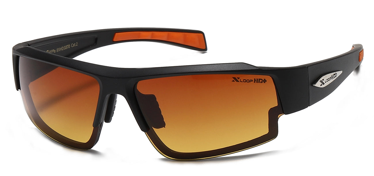 XLoop HD Sports Wrap - Brown/Orange Gradient Sunglasses