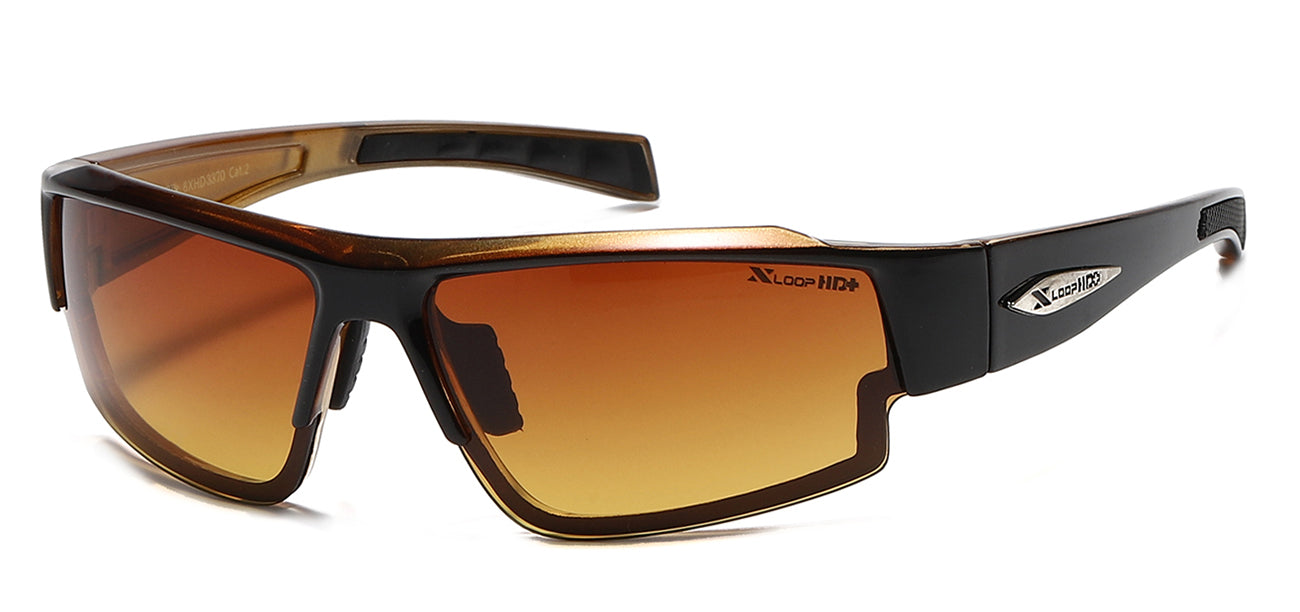 XLoop HD Sports Wrap - Brown/Orange Gradient Sunglasses