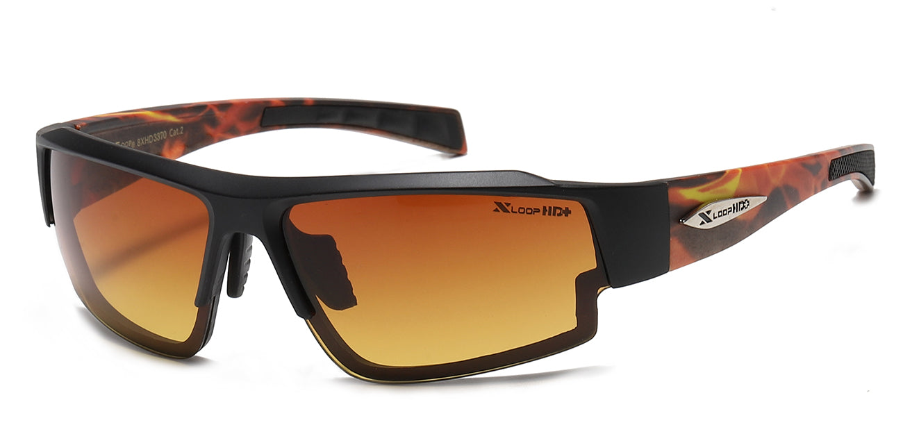 XLoop HD Sports Wrap - Brown/Orange Gradient Sunglasses