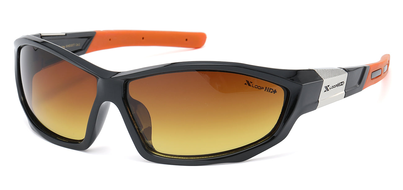 XLoop HD Sports Wrap - Brown/Orange Gradient Sunglasses