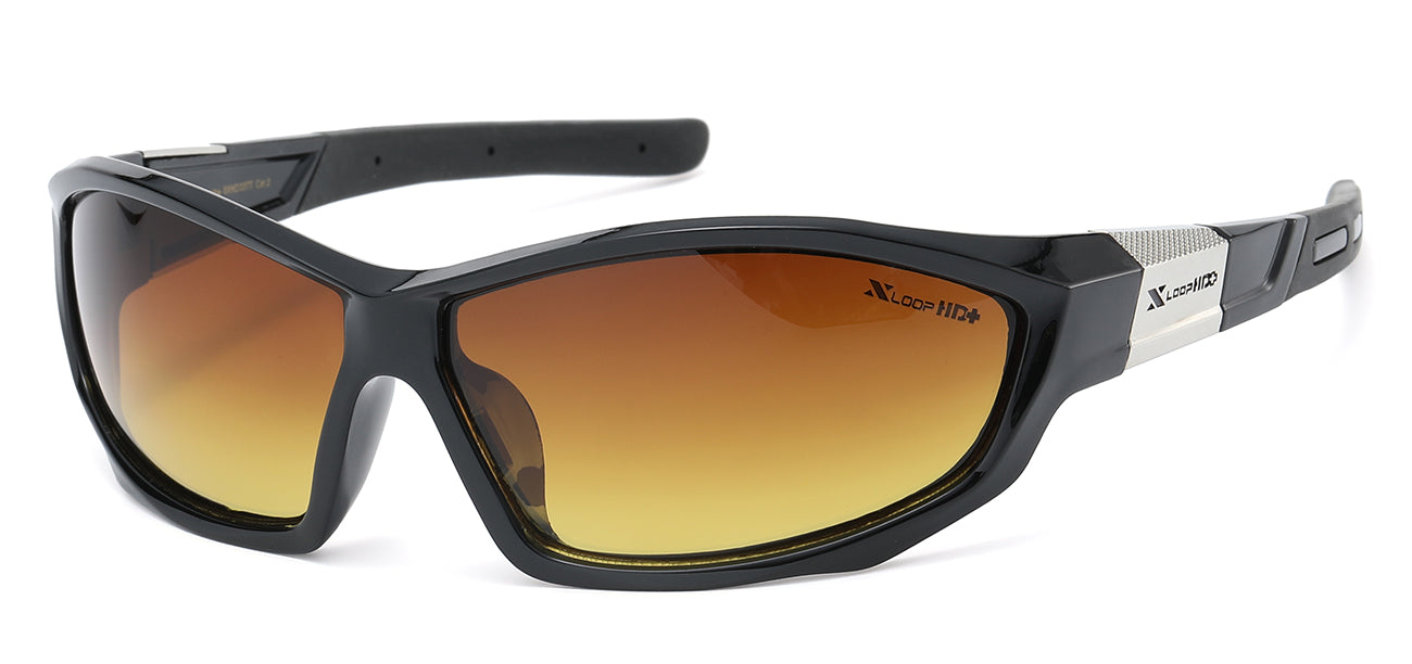 XLoop HD Sports Wrap - Brown/Orange Gradient Sunglasses