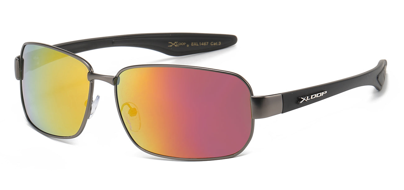 XLoop Fashion Wrap Sunglasses - Metallic Frame