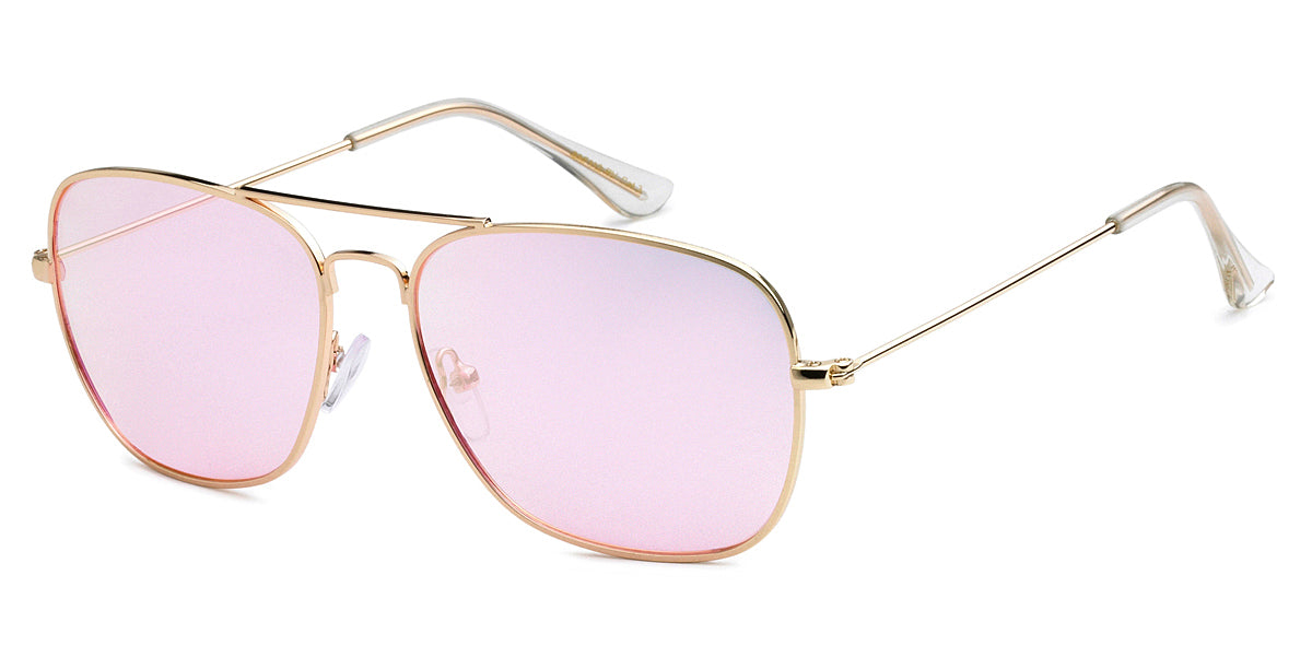 CLEAR LENS SQUARE AVIATOR SUNGLASSES