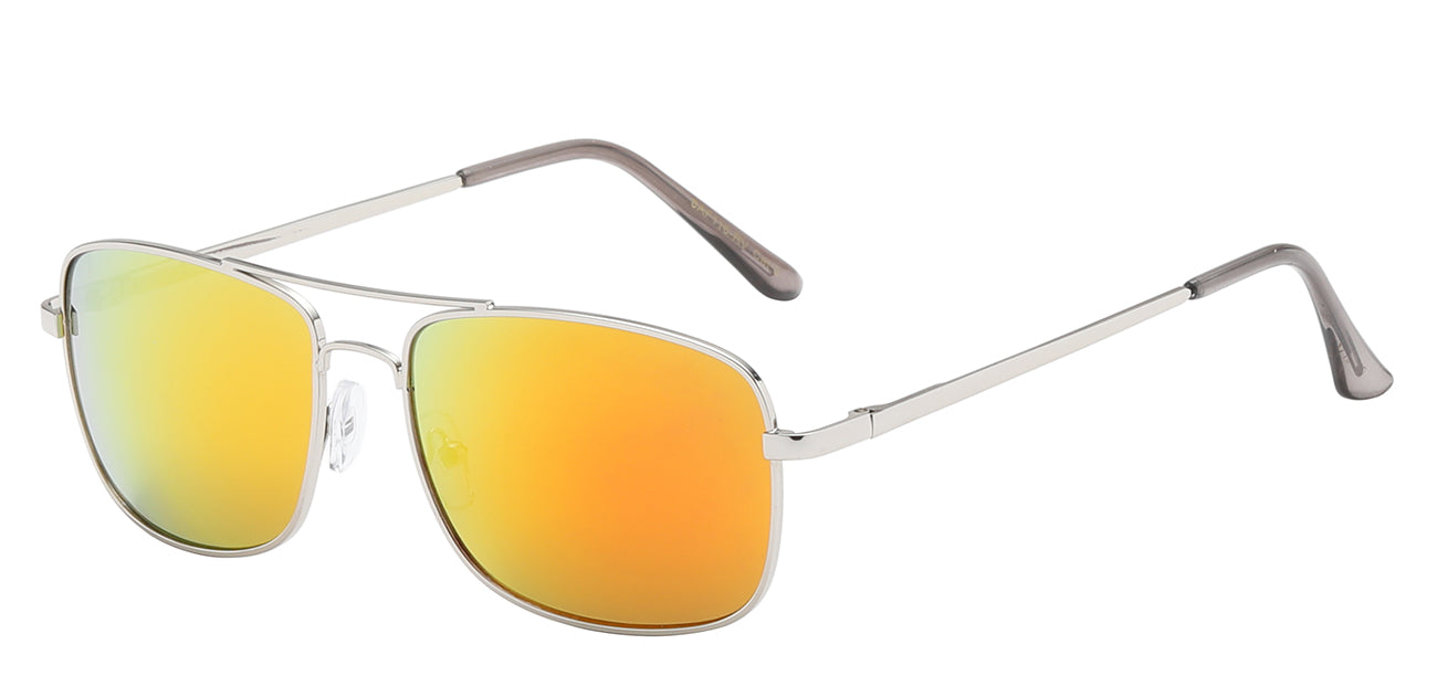 Square Aviator Mirror Lens Sunglasses