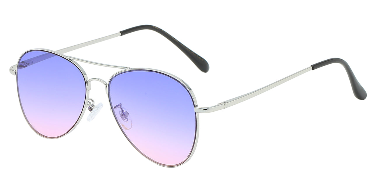 OCEAN LENS METALLIC TEAR DROP AVIATOR SUNGLASSES