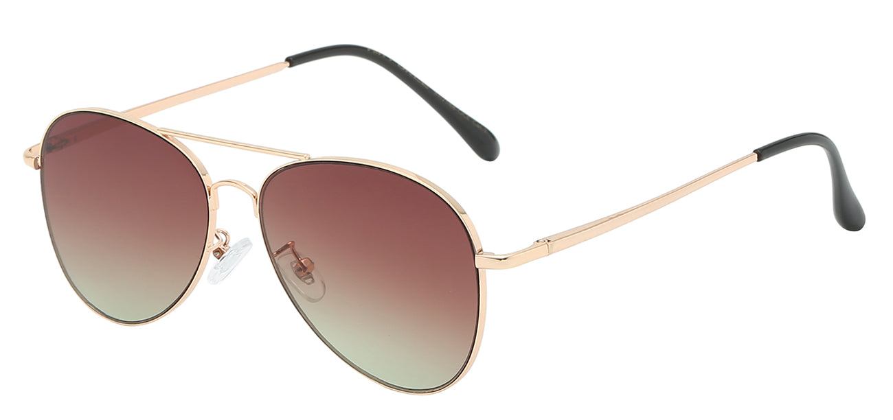 OCEAN LENS METALLIC TEAR DROP AVIATOR SUNGLASSES