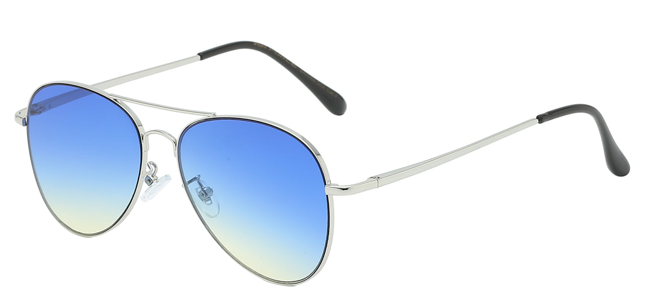 OCEAN LENS METALLIC TEAR DROP AVIATOR SUNGLASSES