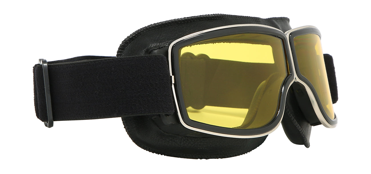 Yellow Aviator Padded Motorcycle Unisex Goggle