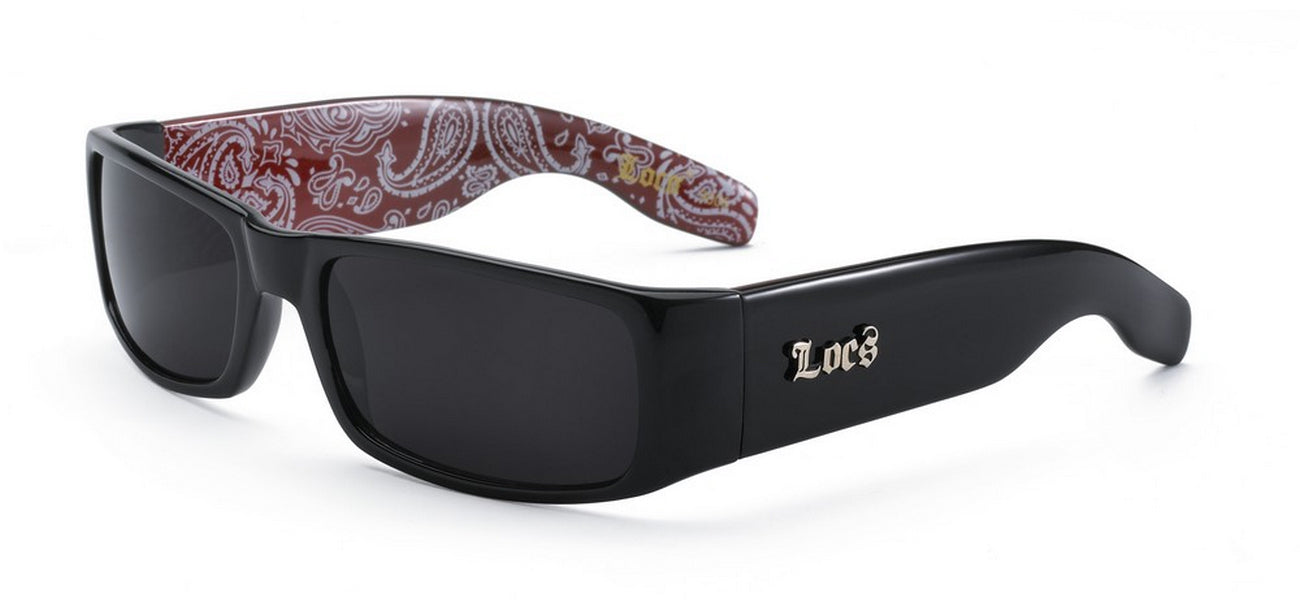 Black Bandana Design Locs Sunglasses - Dozen Pack