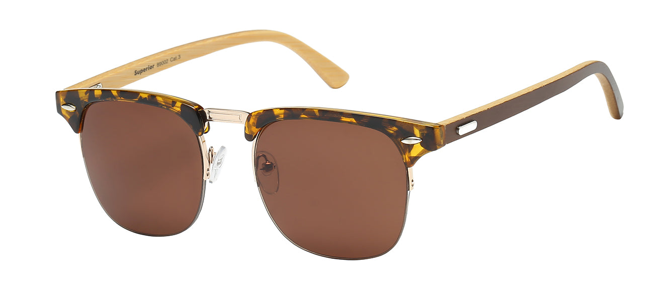 SUPERIOR RETRO BAMBOO TEMPLE SUNGLASSES