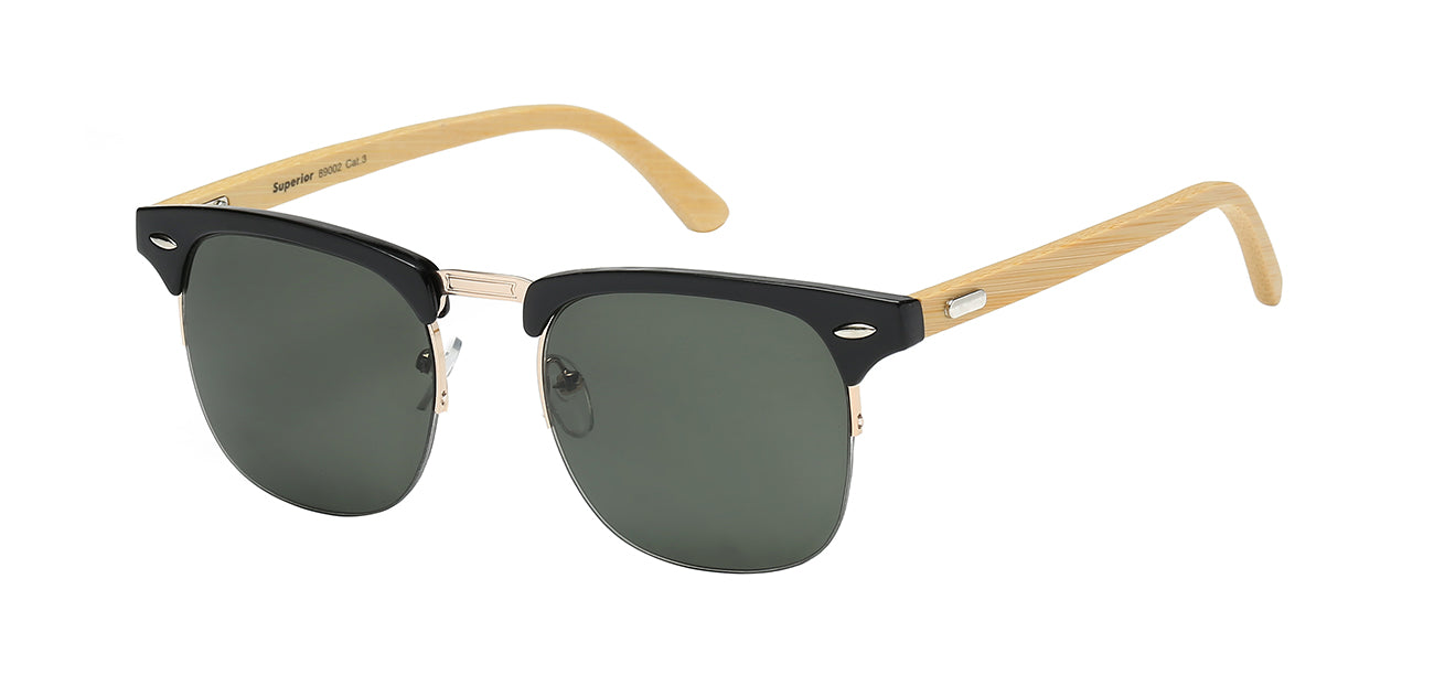 SUPERIOR RETRO BAMBOO TEMPLE SUNGLASSES