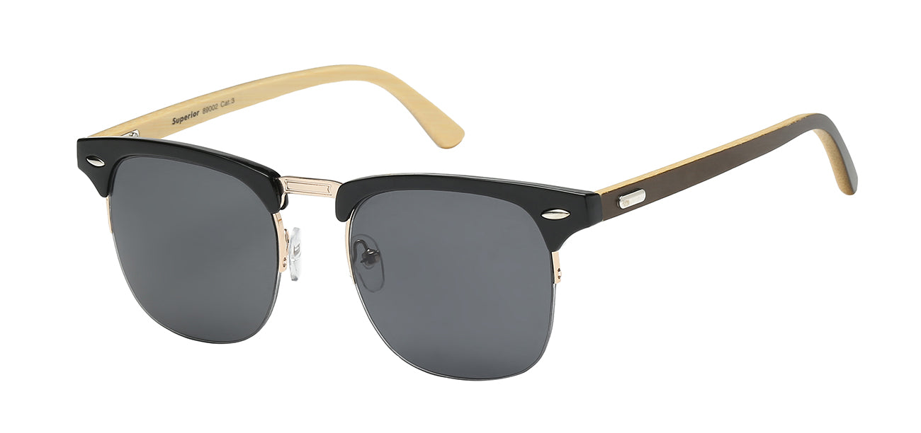 SUPERIOR RETRO BAMBOO TEMPLE SUNGLASSES