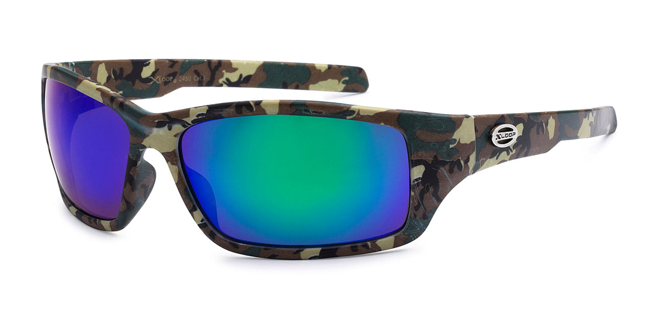 Xloop Camo Wrap Around Sunglasses - Dozen Pack