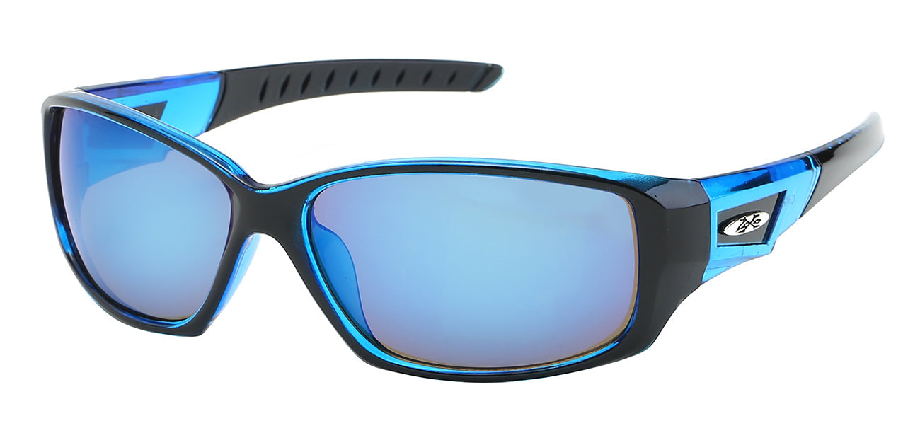 XLOOP TRENDY TWO TONE FRAME WRAP SUNGLASSES