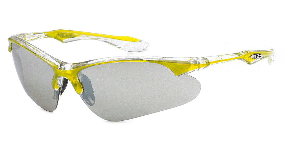 XLOOP CRYSTAL TWO TONE SPORTS WRAP SUNGLASSES