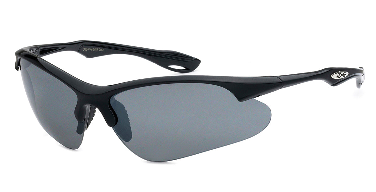 XLOOP CRYSTAL TWO TONE SPORTS WRAP SUNGLASSES