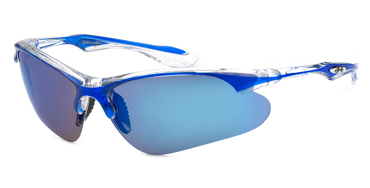 XLOOP CRYSTAL TWO TONE SPORTS WRAP SUNGLASSES