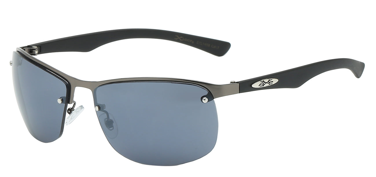 XLOOP Semi-Rimless Metallic Sports Wrap Lens