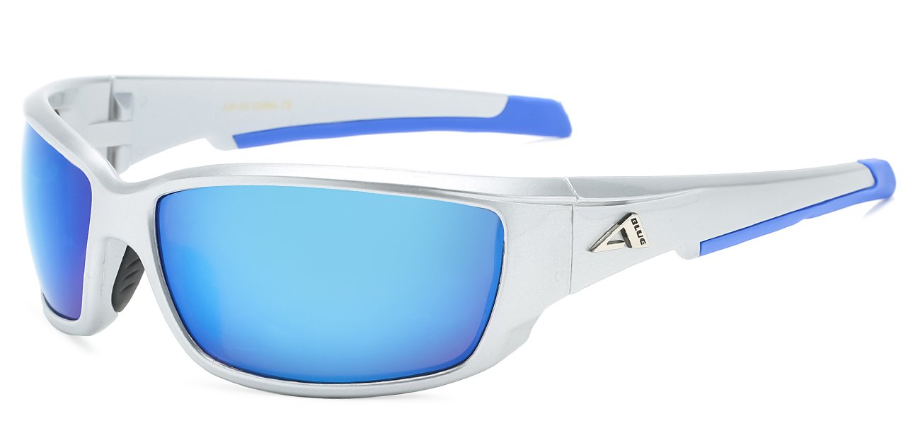 Arctic Blue Wrap Sunglasses - Two-Tone Frameless