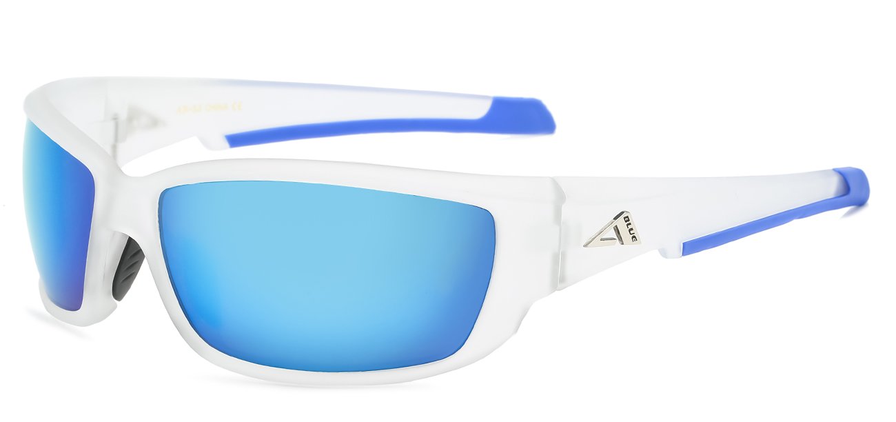 Arctic Blue Wrap Sunglasses - Two-Tone Frameless