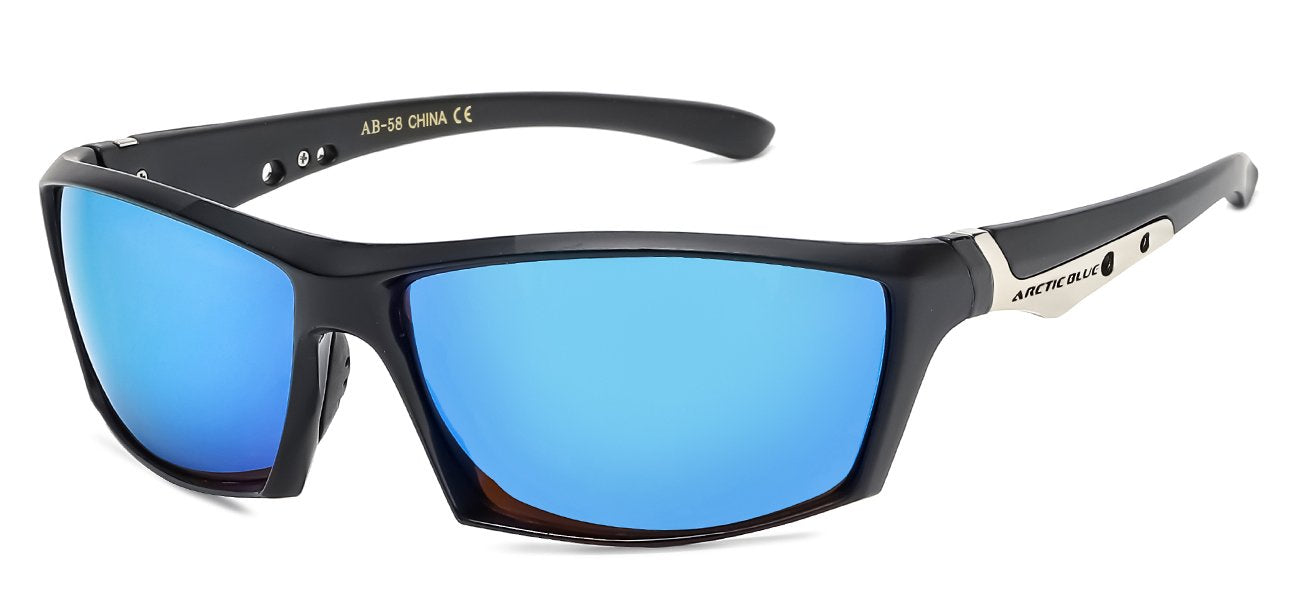 Arctic Blue Wrap Sunglasses - Anti-Glare Lens