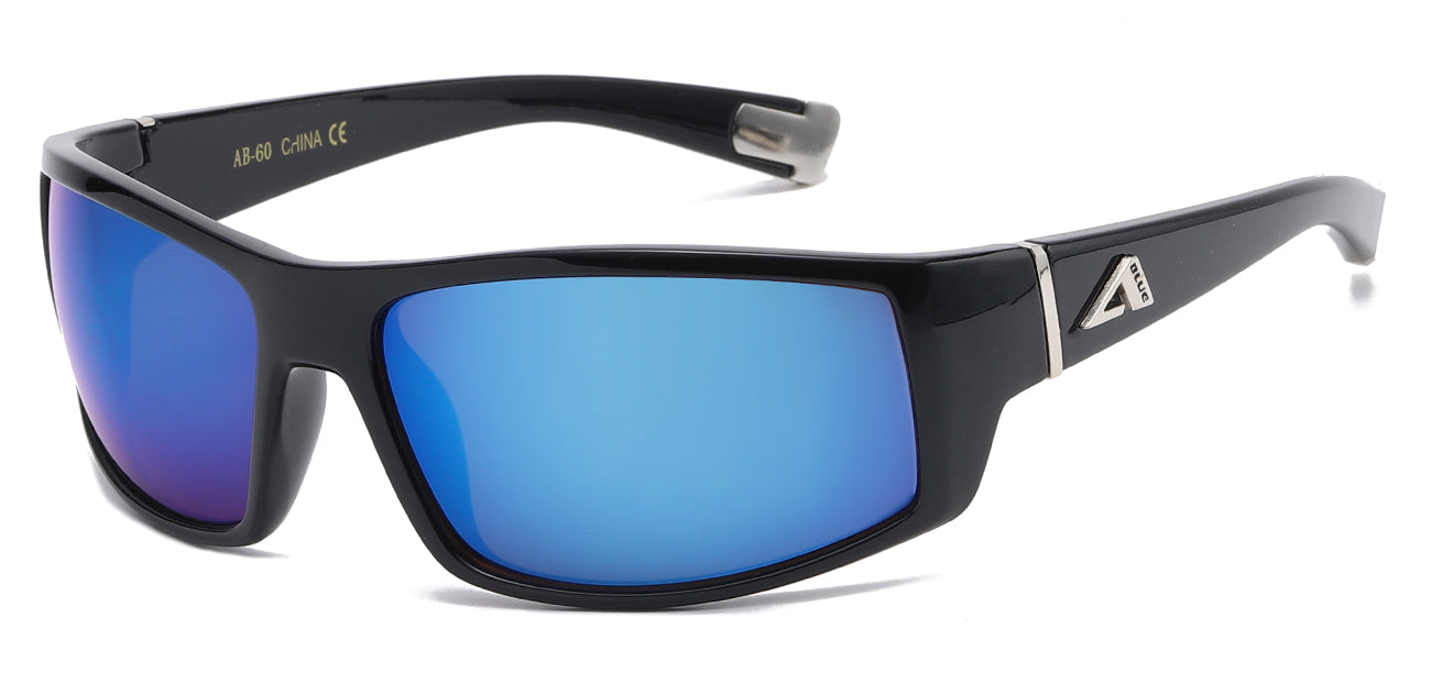 Arctic Blue Wrap Sunglasses - Black/Blue Lens