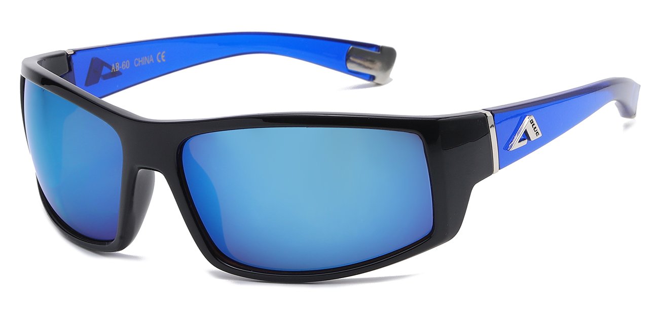 Arctic Blue Wrap Sunglasses - Black/Blue Lens