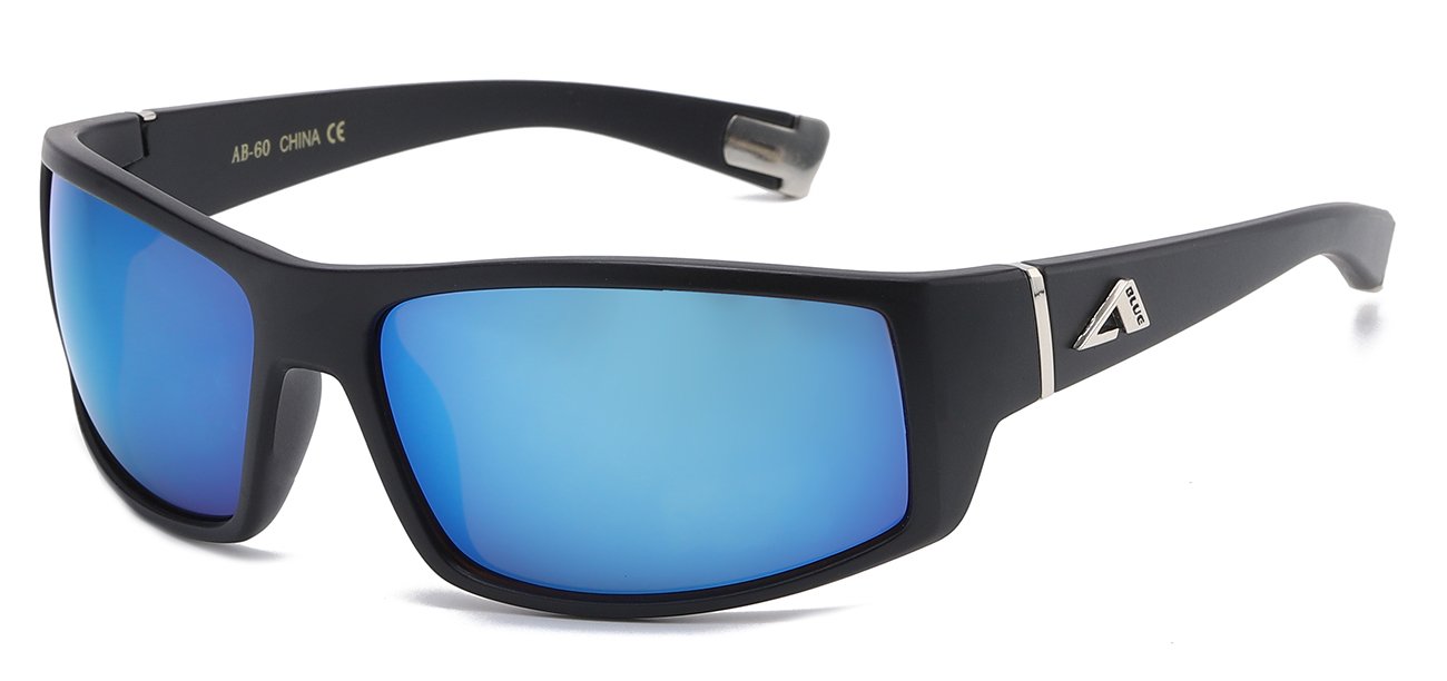 Arctic Blue Wrap Sunglasses - Black/Blue Lens