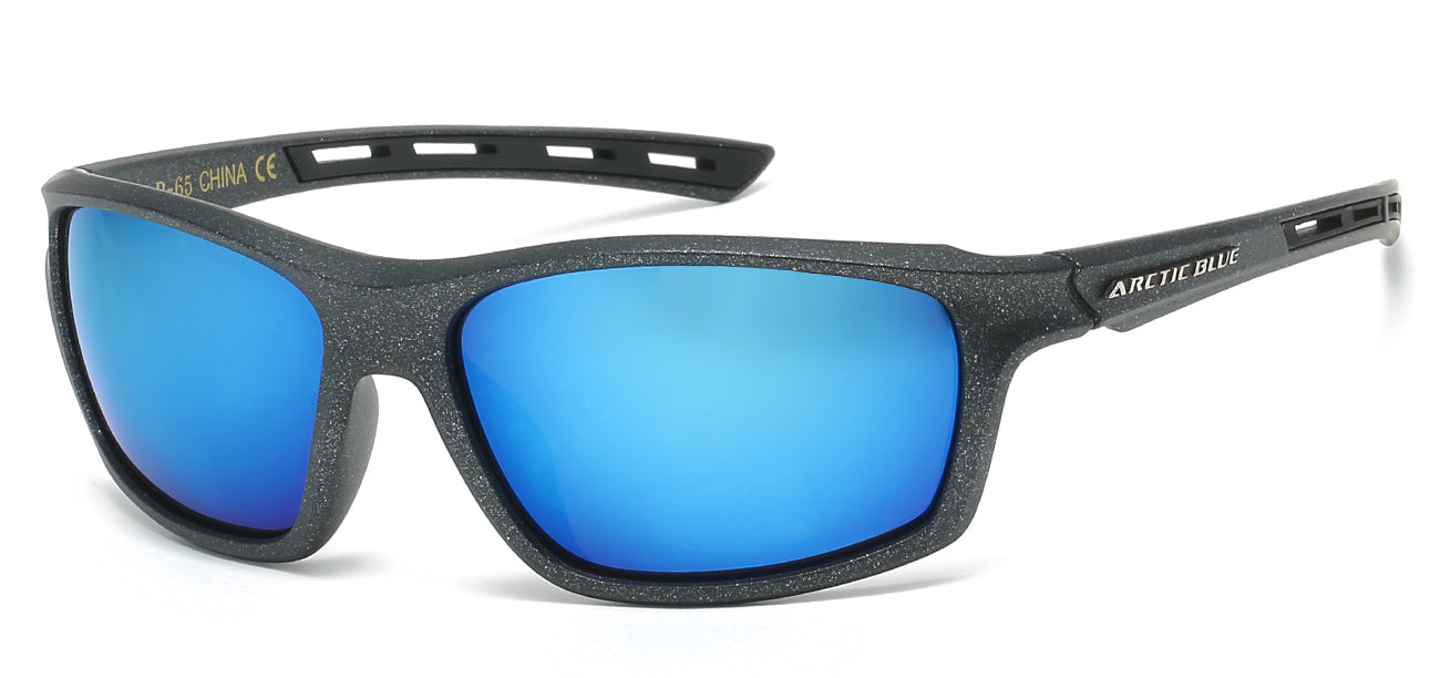 Arctic Blue Wrap Sunglasses - Two-Tone Frameless