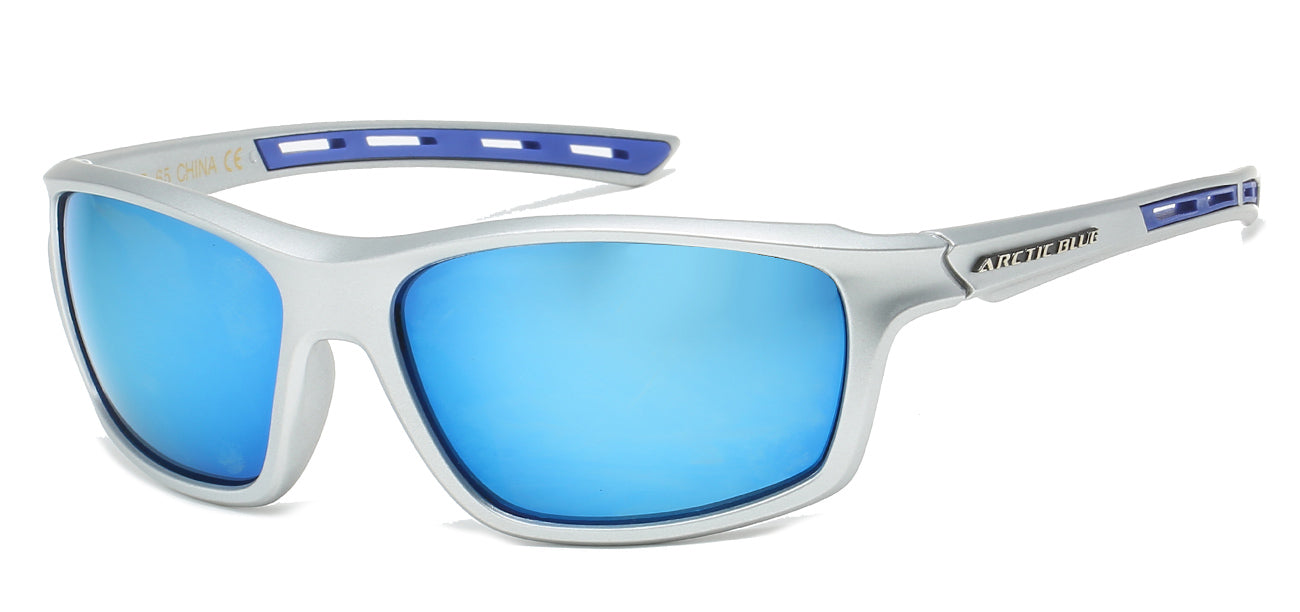 Arctic Blue Wrap Sunglasses - Two-Tone Frameless