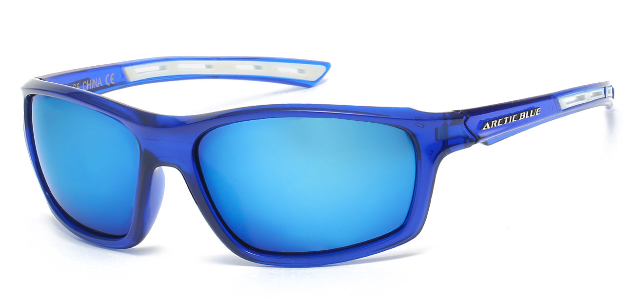 Arctic Blue Wrap Sunglasses - Two-Tone Frameless