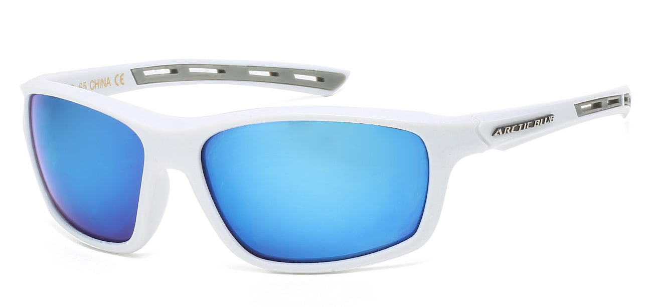 Arctic Blue Wrap Sunglasses - Two-Tone Frameless