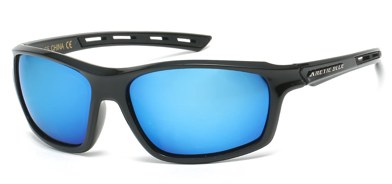 Arctic Blue Wrap Sunglasses - Two-Tone Frameless