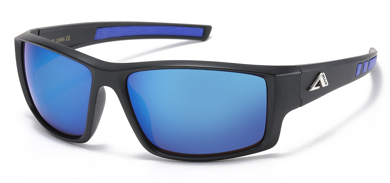 Arctic Blue Wrap Sunglasses - Two-Tone Frameless