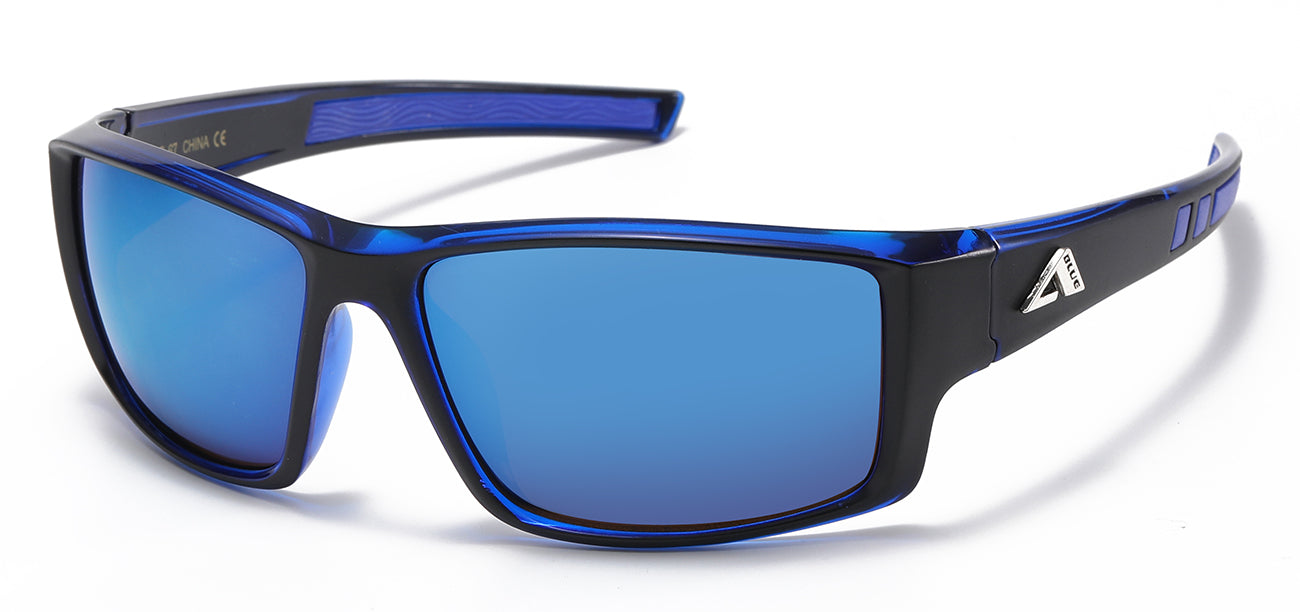 Arctic Blue Wrap Sunglasses - Two-Tone Frameless