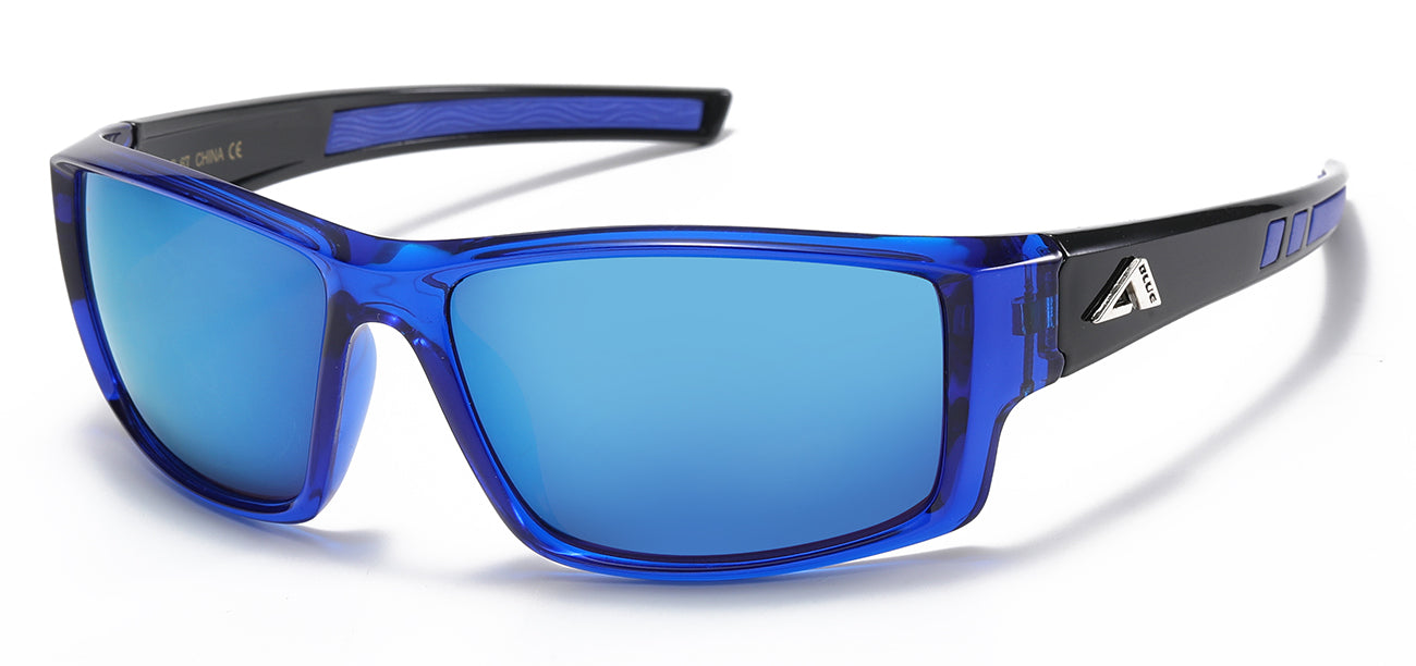 Arctic Blue Wrap Sunglasses - Two-Tone Frameless