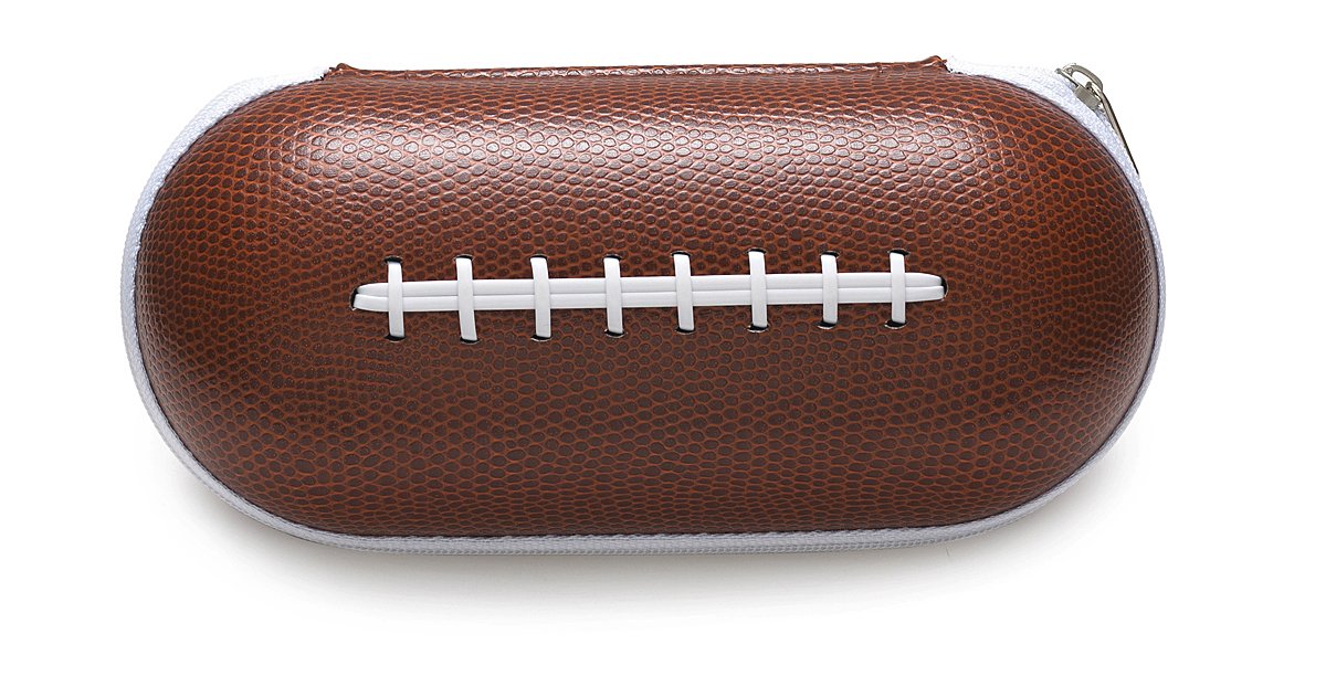 FOOTBALL FAUX PIGSKIN ZIPPER CLAM SHELL CASE