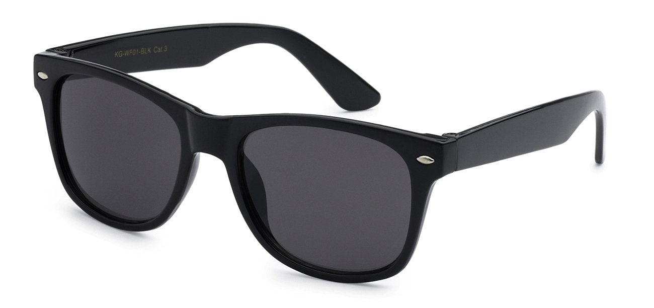 RETRO REWIND SHINY BLACK KIDS SUNGLASSES