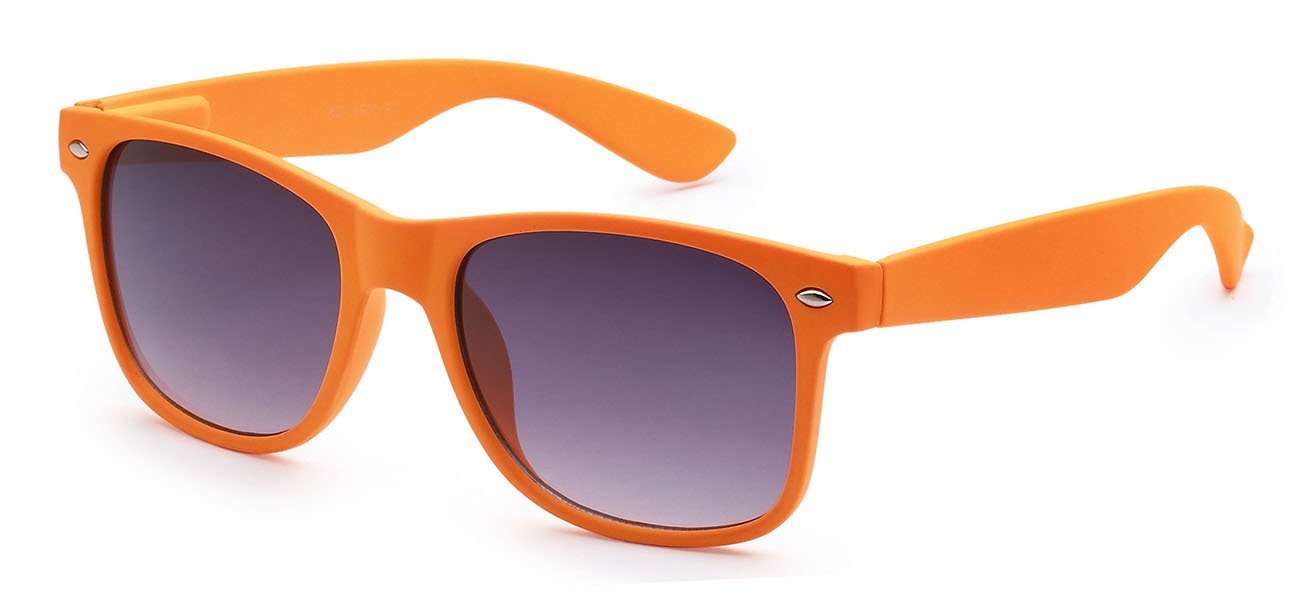 Neon Orange Retro Rewind Sunglasses - Dark Tinted Lens