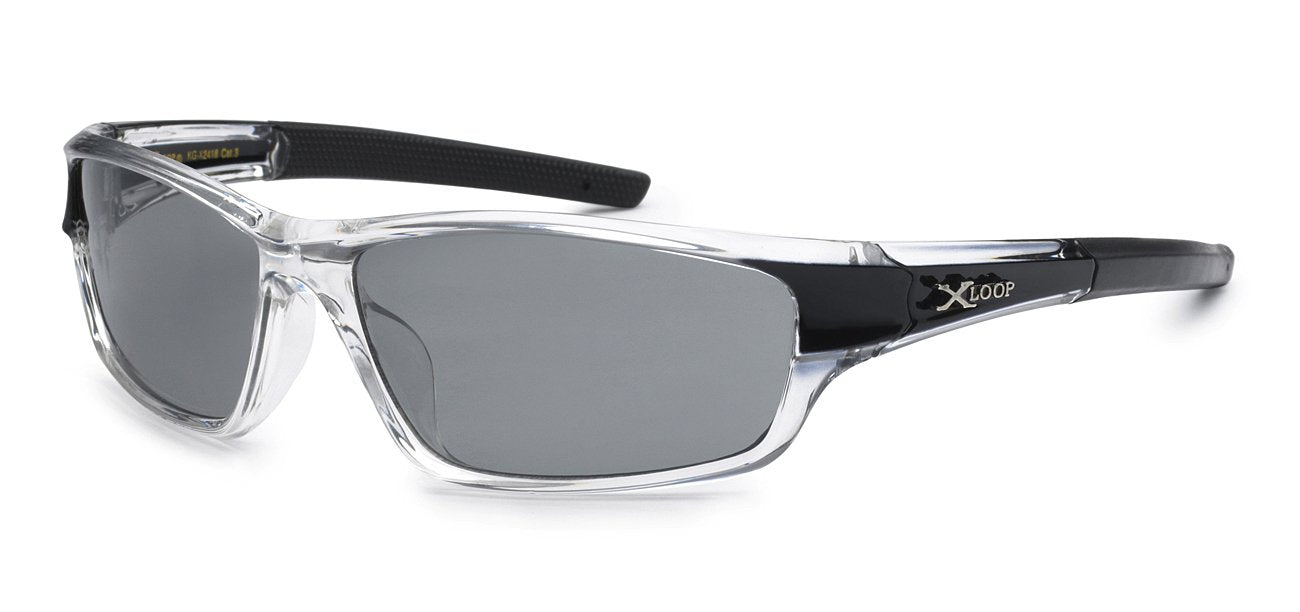 UV 400 Wrap Sunglasses - Clear/Black