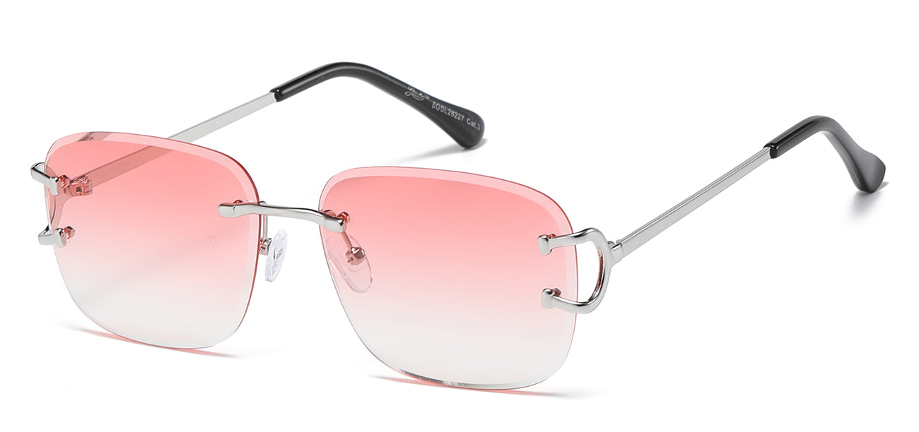 Cat Eye Frames with Color Accent - UV400 Protection Sunglasses