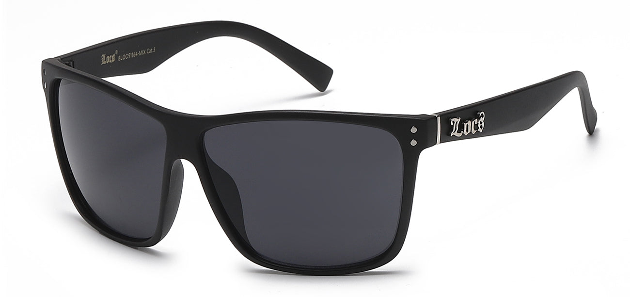 Locs Matte Black Wrap Sunglasses - Dozen Pack