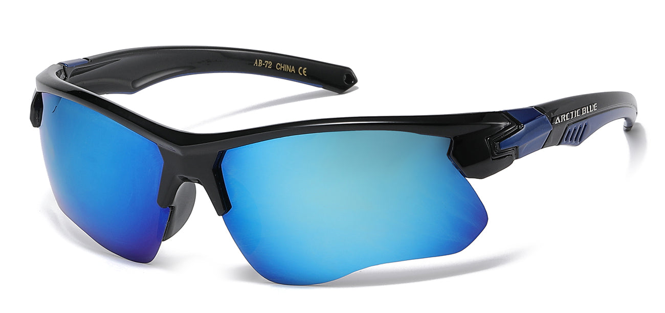 Arctic Blue Semi-Rimless Sunglasses - Wholesale Pack