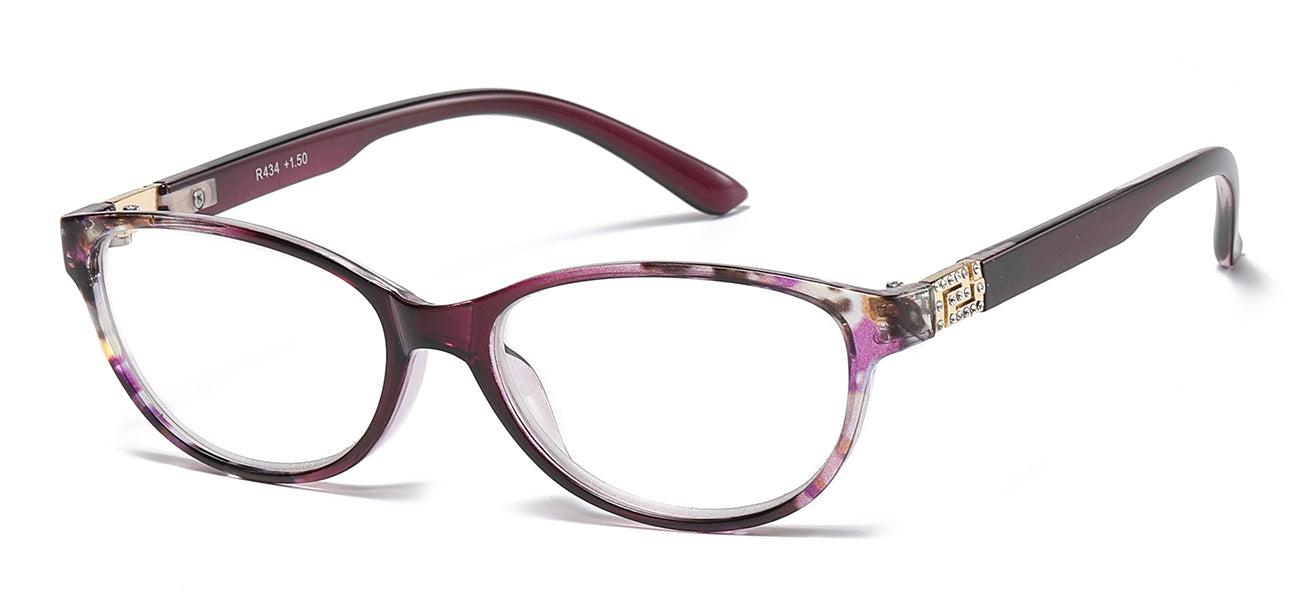 Black Oval Reading Glasses - Various Strengths